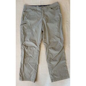 Eddie Bauer Mens 37x29 Khaki Lightweight Outdoor Hiking Pants Nylon Spandex Zip